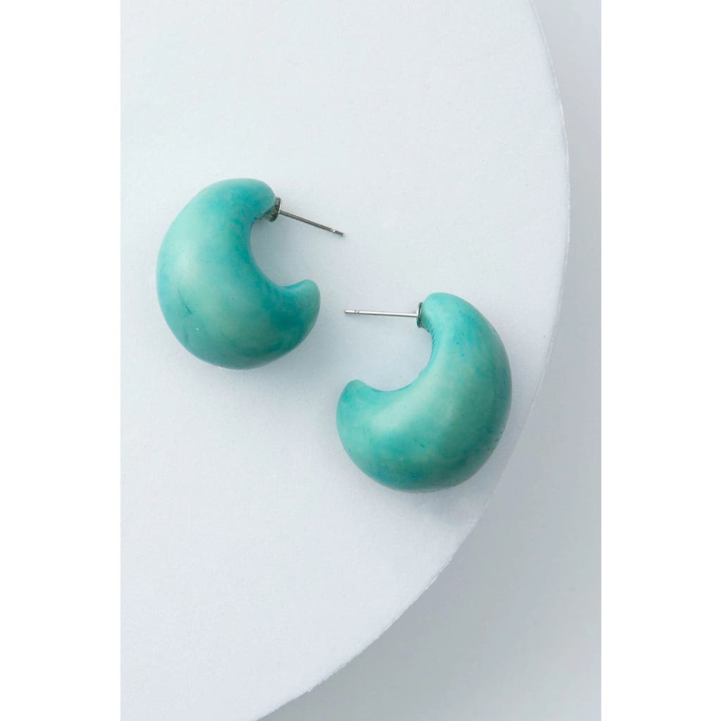 Noonday Cielo Chunky Hoops In Blue