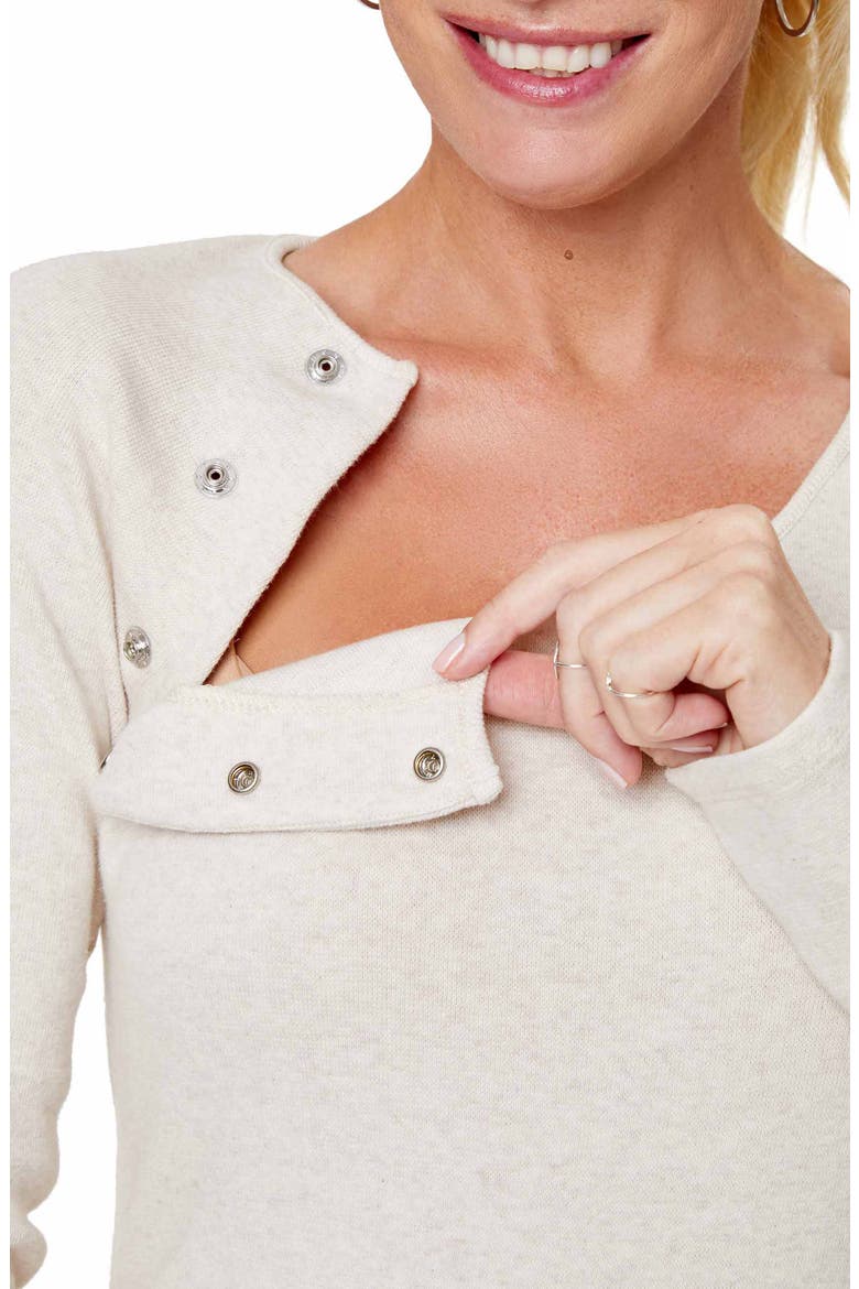 Maternity/Nursing Sweater, Alternate, color, OATMEAL