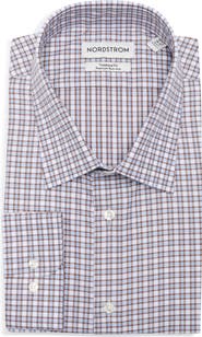 Nordstrom Trim Fit Vega Plaid Premium Non Iron Cotton Dress Shirt