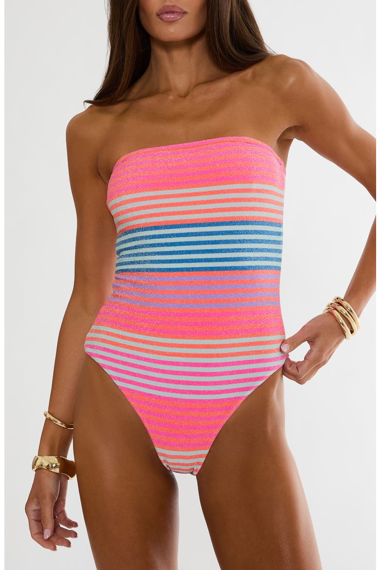 Amber One-Piece Swimsuit, Main, color, VIBRANT VOLLEY STRIPE