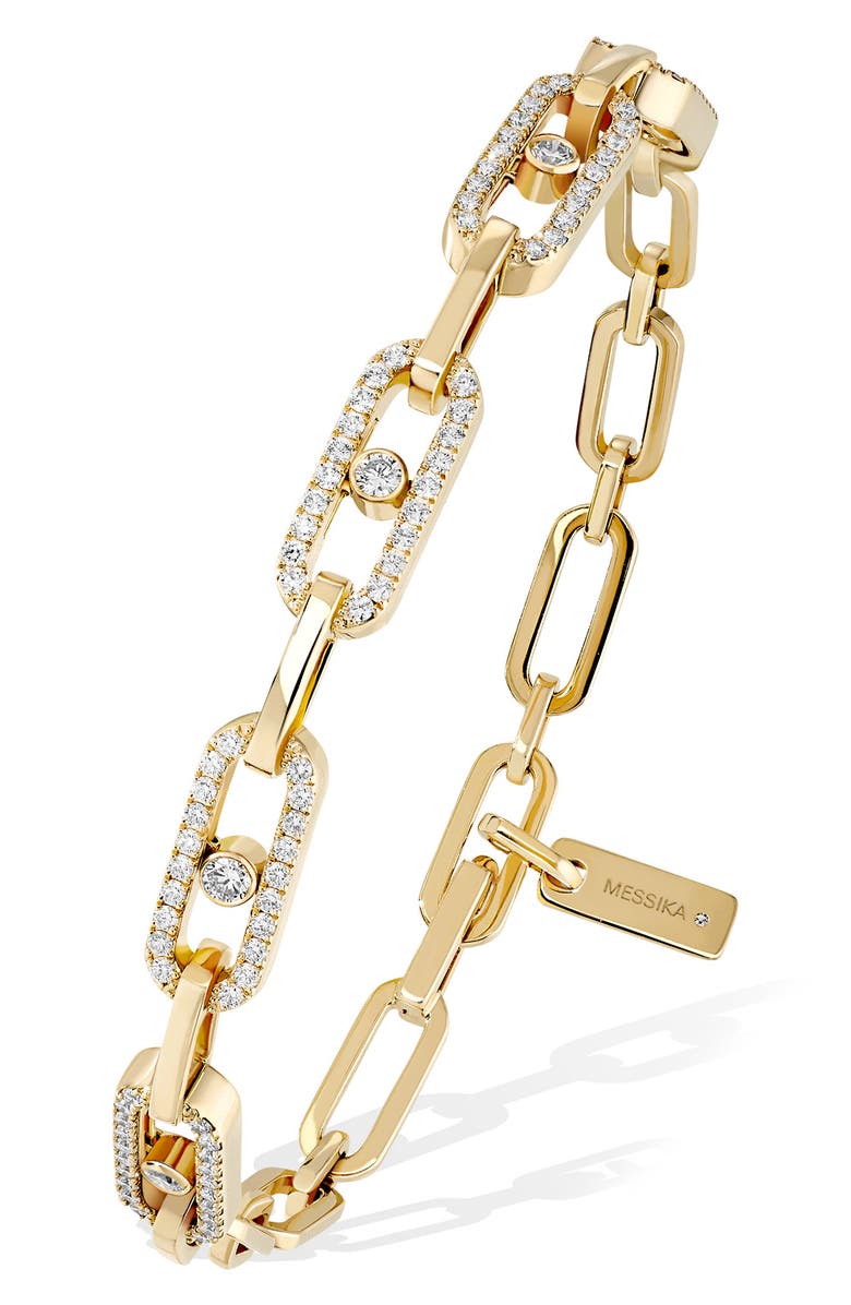 Messika Move Link Multi Diamond Rivière Bracelet, Main, color, Yellow Gold