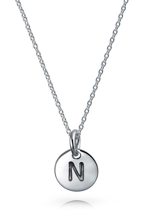 Minimalist Sterling Silver Initial Pendant Necklace