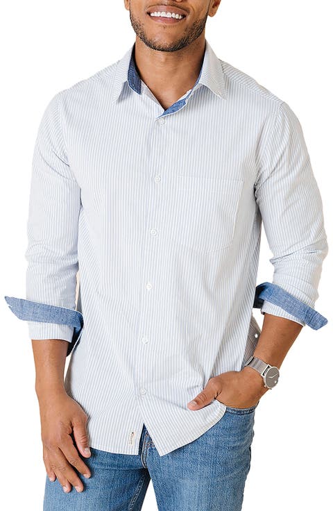Organic Long Sleeve Stretch Poplin Button Down Shirt