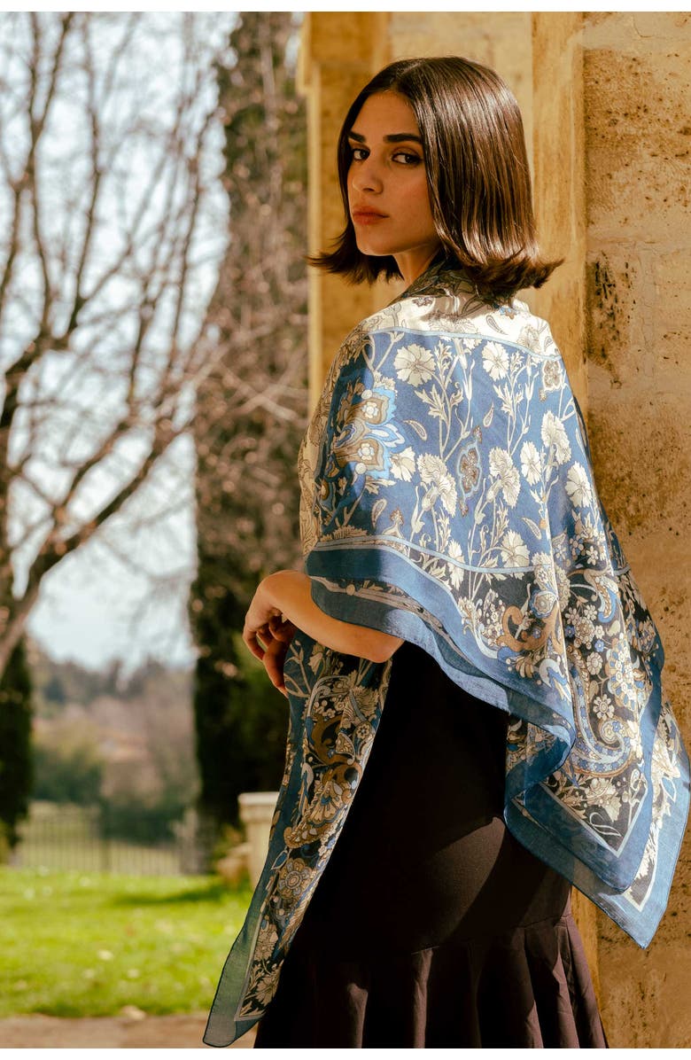 Elizabetta Stella - Modal Cashmere Scarf Shawl for Women, Alternate, color, Blue Marine