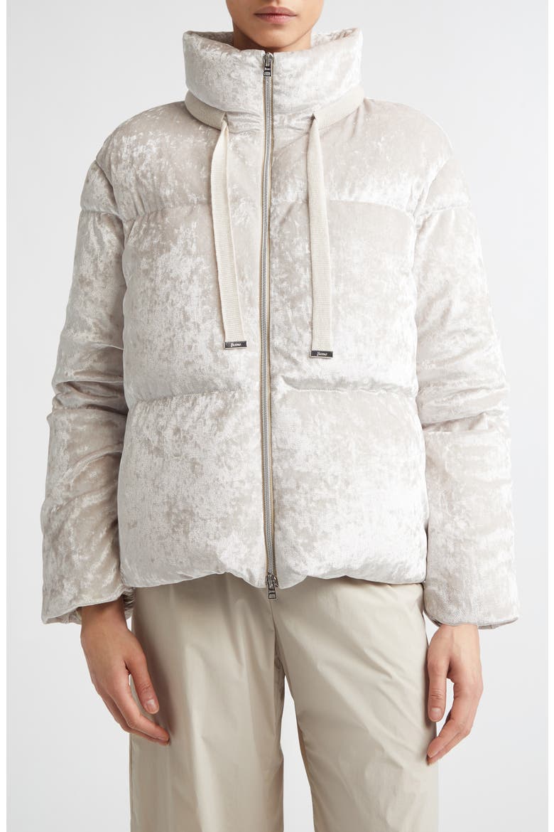 Velvet Quilted Down Puffer Jacket, Main, color, 1985 CHANTILLY