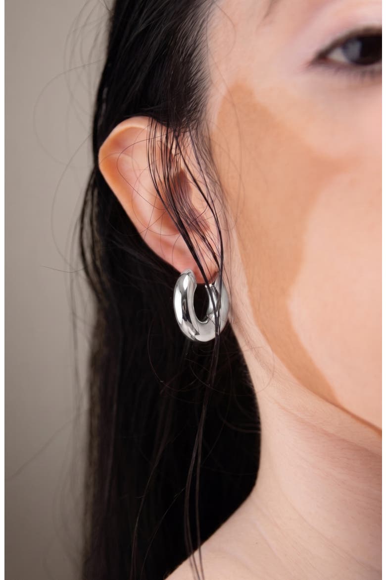 Sirso Maxi Chubby Hoop Earrings In Silver, Alternate, color, Silver