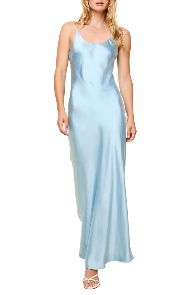 Solid & Striped The Selena Satin Maxi Slipdress, Main, color, 