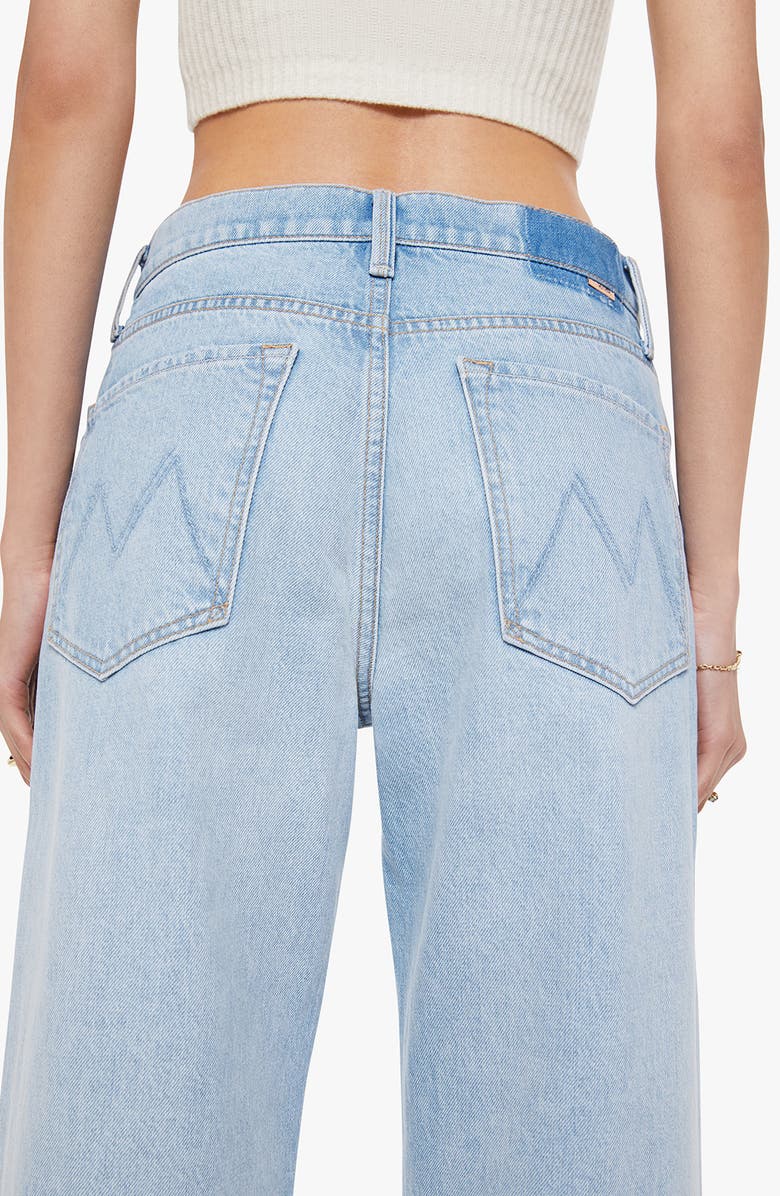 MOTHER The Dodger Button Hover Cuff Wide Leg Jeans, Alternate, color, I Could Care Less
