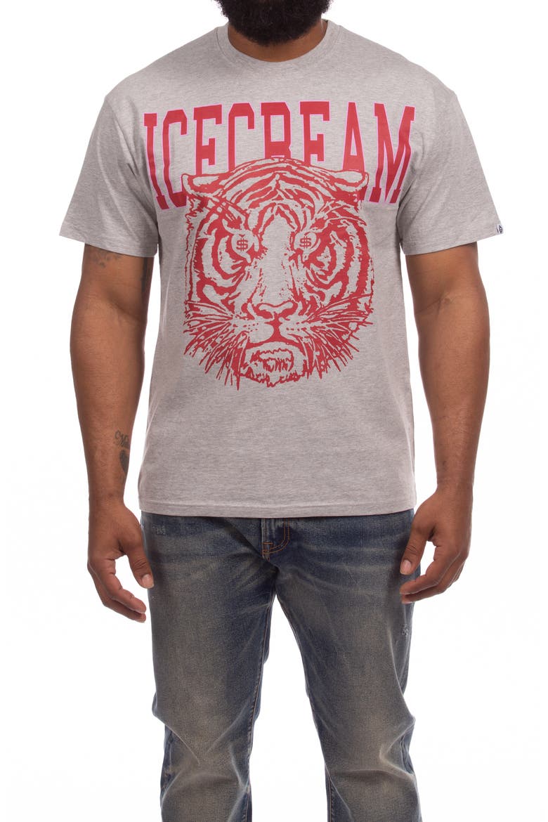 Tiger Dolla Graphic T-Shirt, Main, color, HEATHER GREY