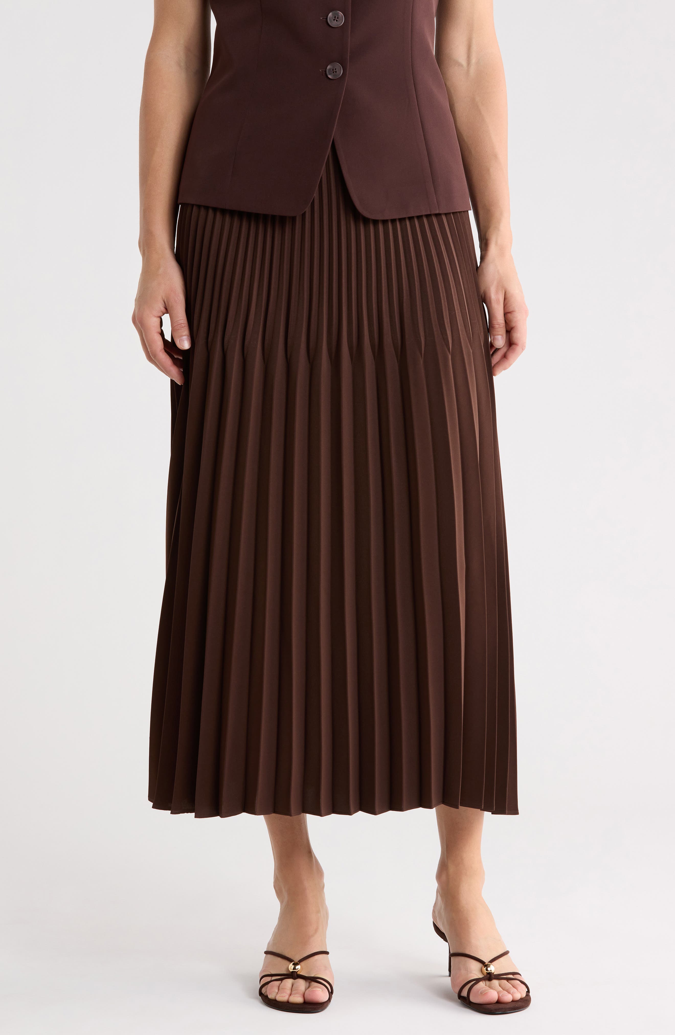 Pleated Midi Skirt - image 3