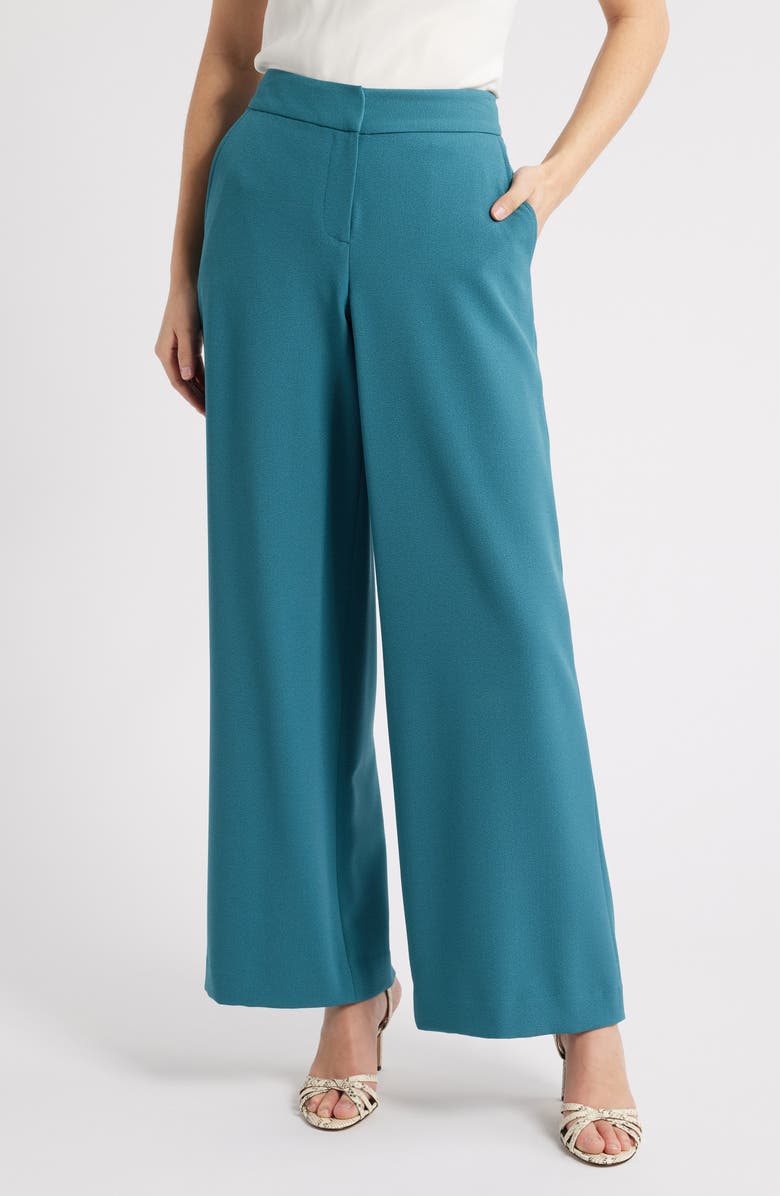 Tahari ASL Wide Leg Pants, Main, color, Eucalyptus