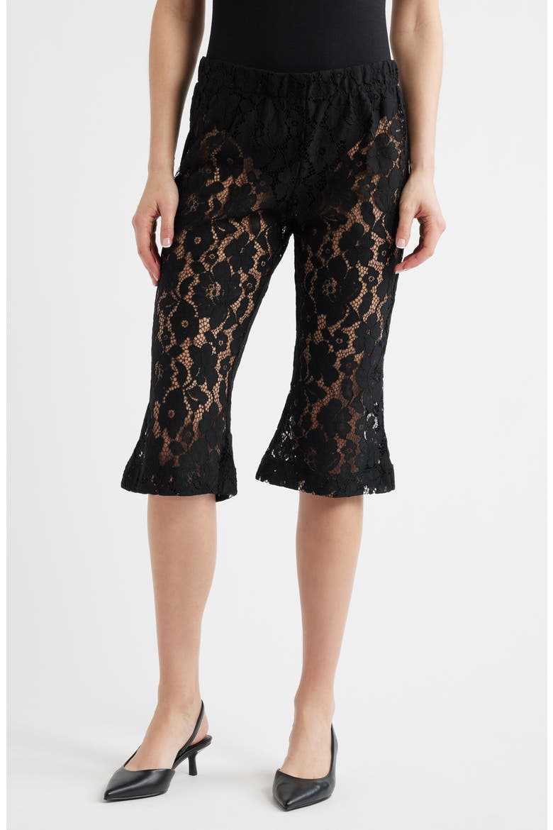 Isla Lace Capri Pants, Main, color, BLACK