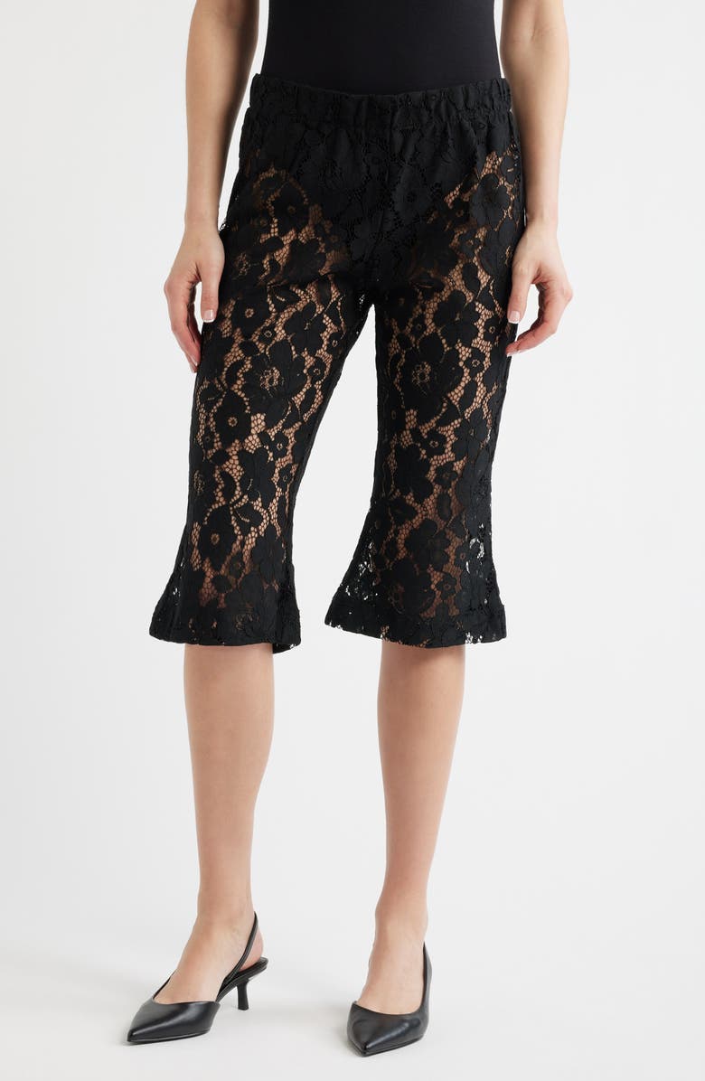 HIGH HEEL JUNGLE Isla Lace Capri Pants, Main, color, Black