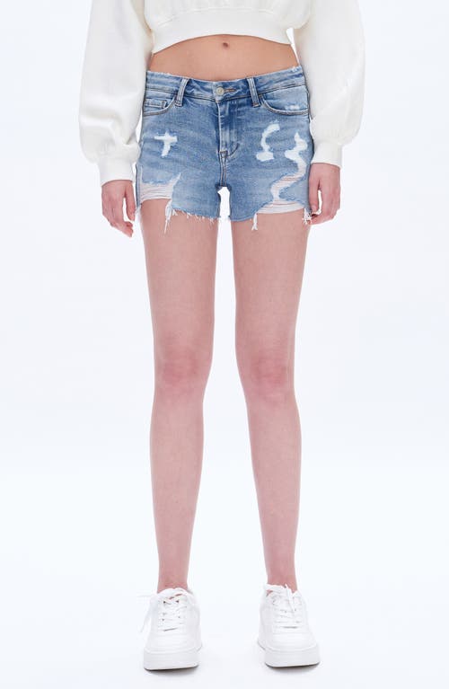 Bayeas Emma Distressed Cutoff Denim Shorts In Blue