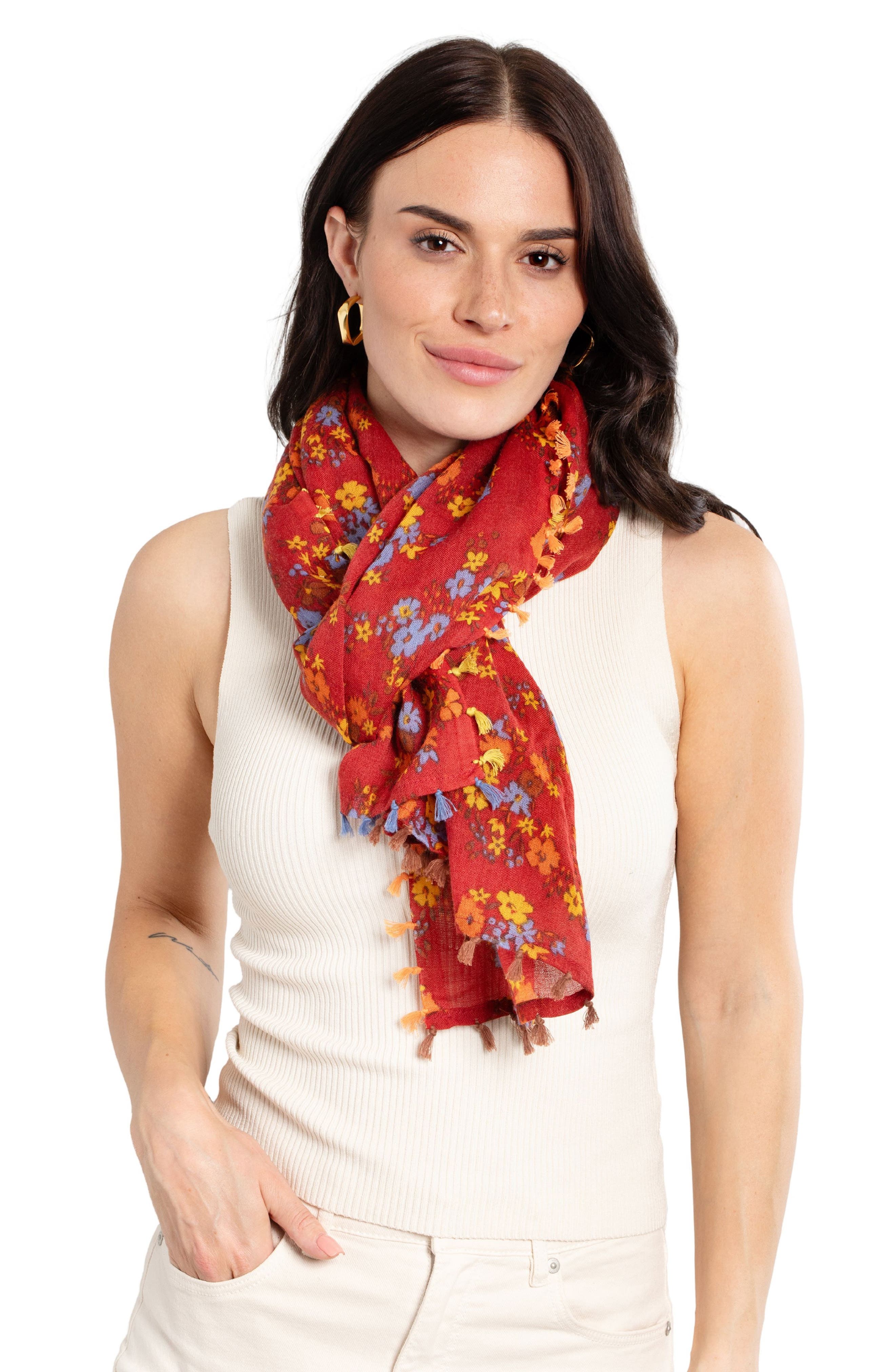 SAACHI Floral Wool Scarf