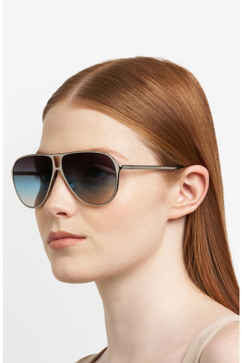 60mm Gradient Pilot Sunglasses, Alternate, color, 0010-98