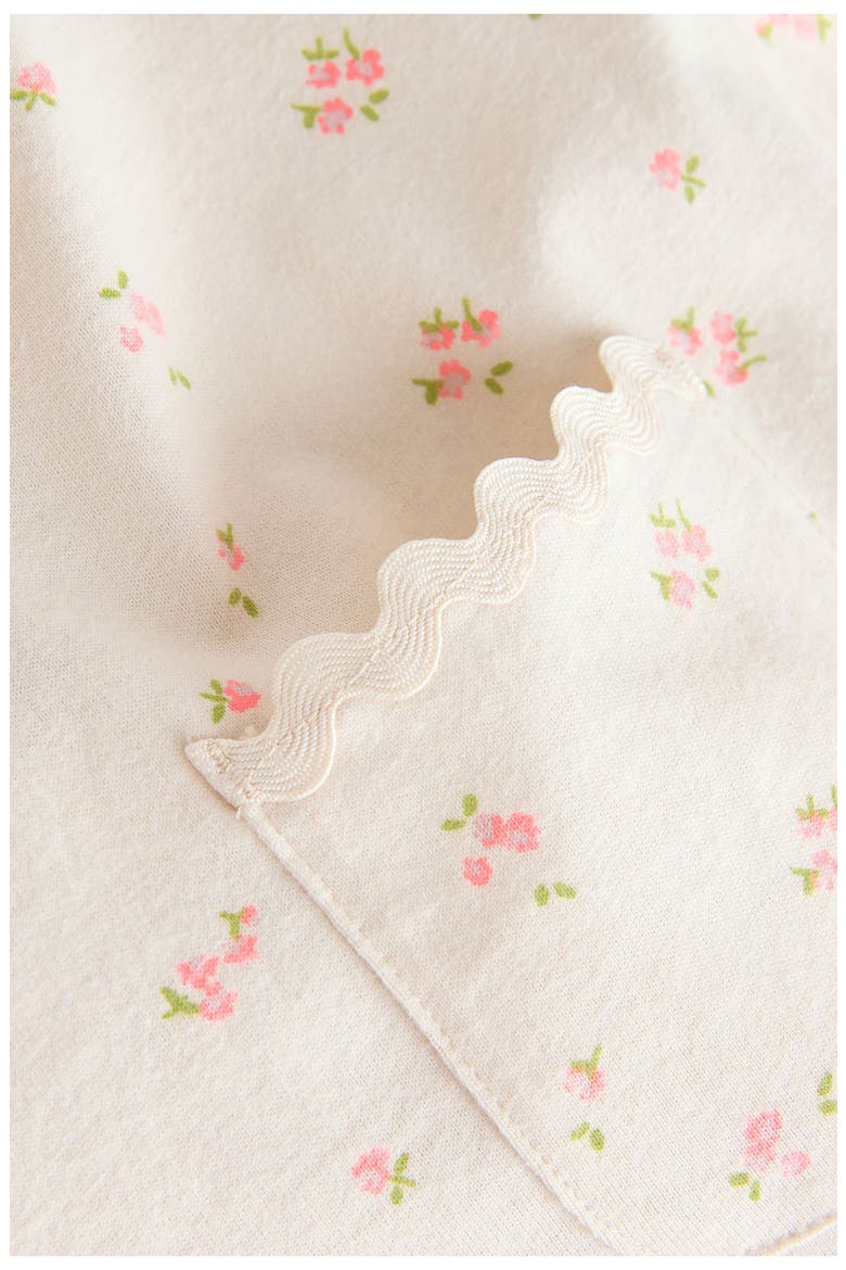 Kids' Ditsy Floral Rickrack Trim Cotton T-Shirt, Alternate, color, NEUTRAL