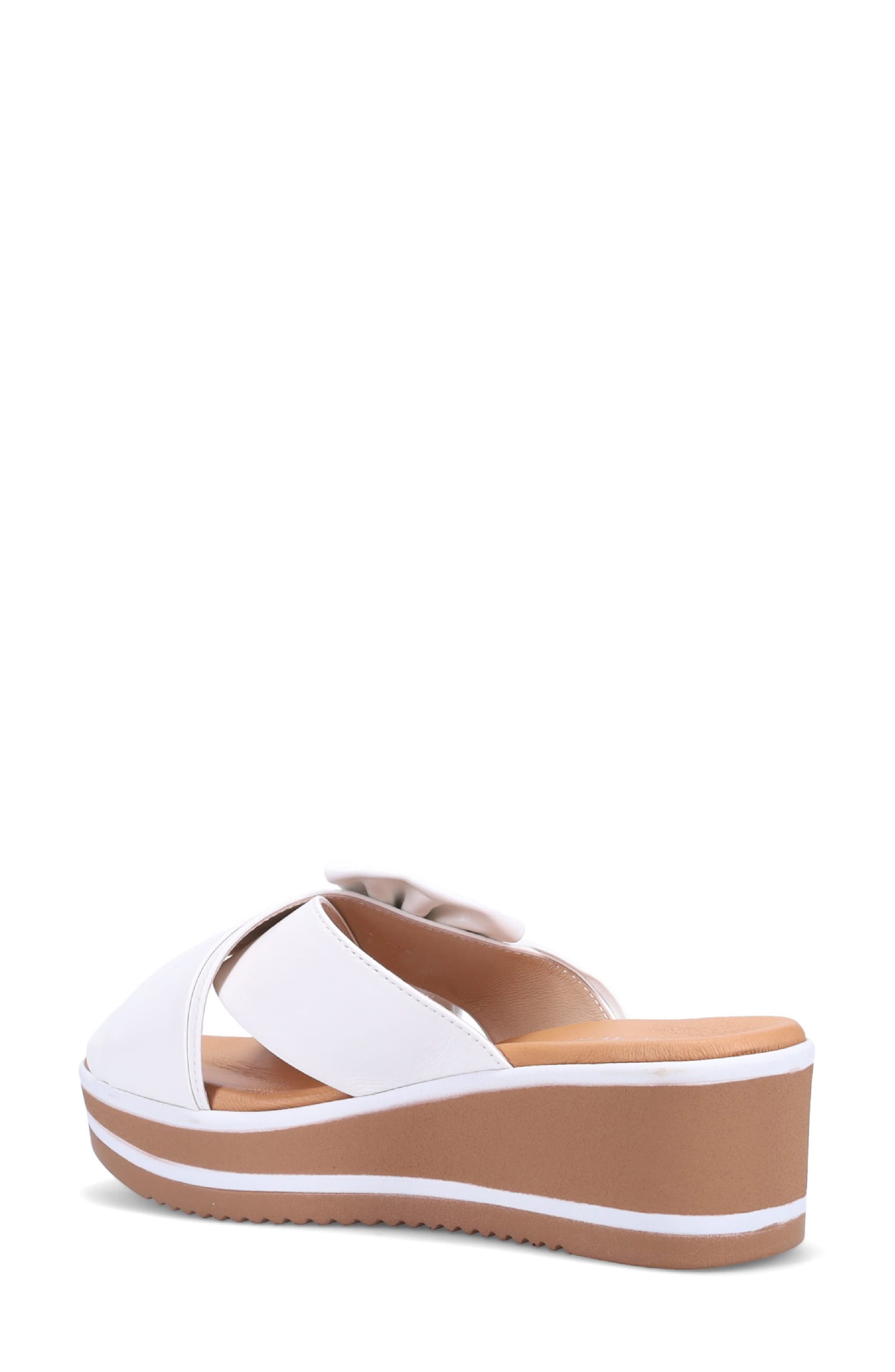 Ron White Paislee Platform Wedge Salide Sandal, Alternate, color, White