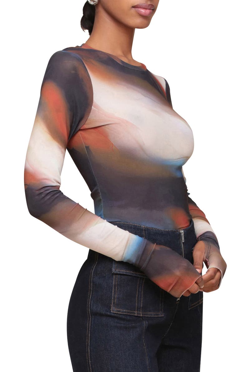 Avec Les Filles Animal Spot Mesh T-Shirt, Alternate, color, 