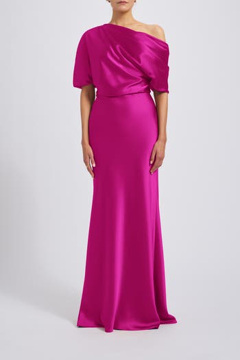 P359S - The Slouch - Draped Bodice Gown Fuchsia / 0 | Amsale