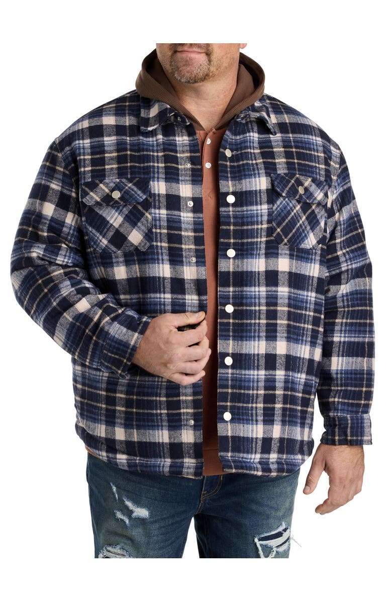 True Nation by DXL Big & Tall Lined Flannel Shirt Jacket, Main, color, 
