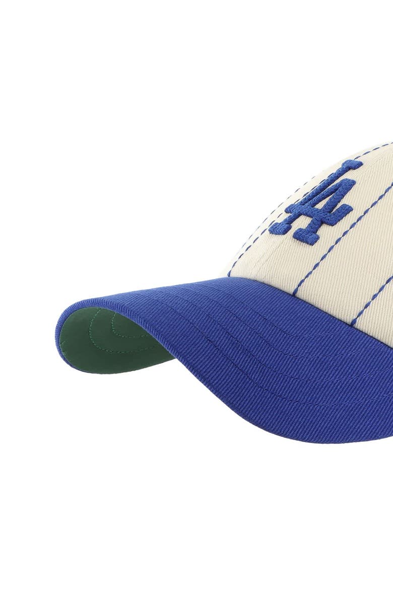 '47 Men's '47 x Rawlings Natural/Royal Los Angeles Dodgers Pinstripe Clean Up Adjustable Hat, Alternate, color, Natural