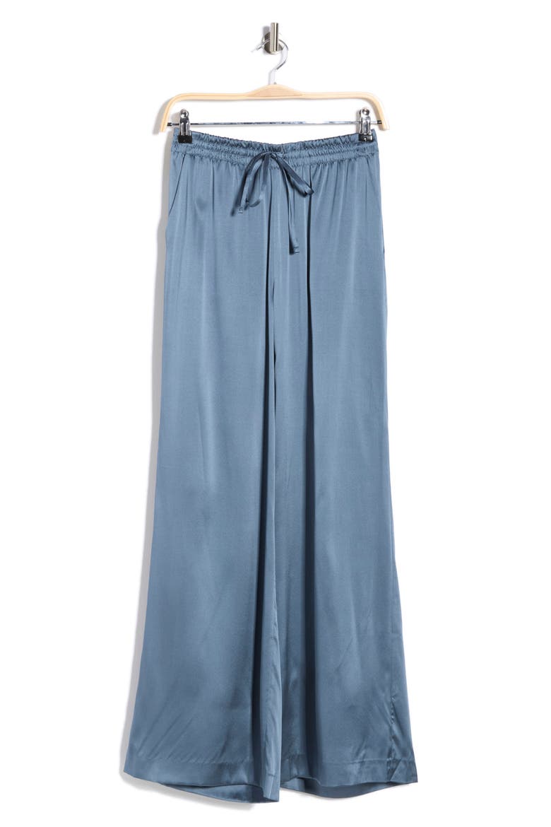 Kayla Stretch Silk Drawstring Pants, Alternate, color, BLUE ICE