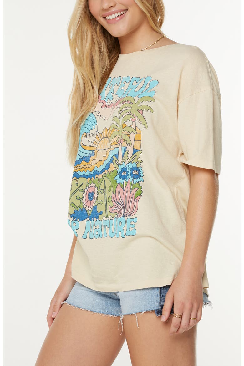 Grateful for Nature Oversize Cotton Graphic T-, Alternate, color, PARCHMENT GRATEFUL FOR NATURE