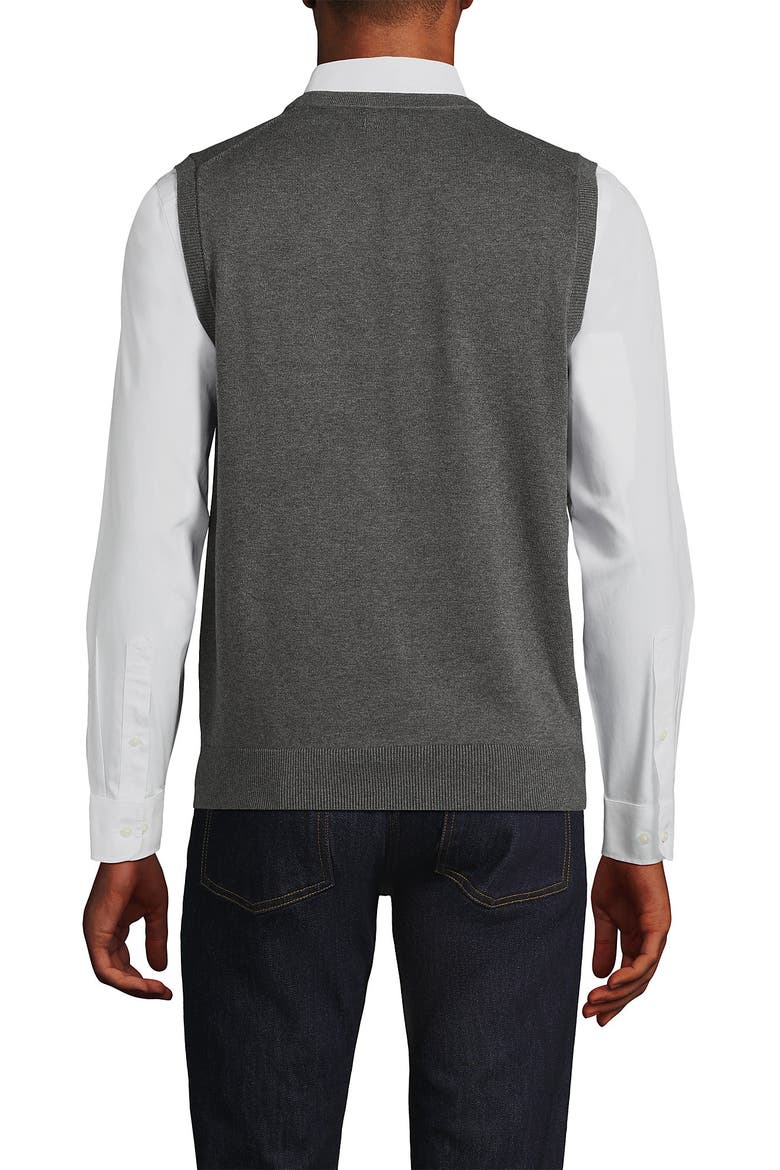 Fine Gauge Cotton Vest, Alternate, color, Charcoal Heather