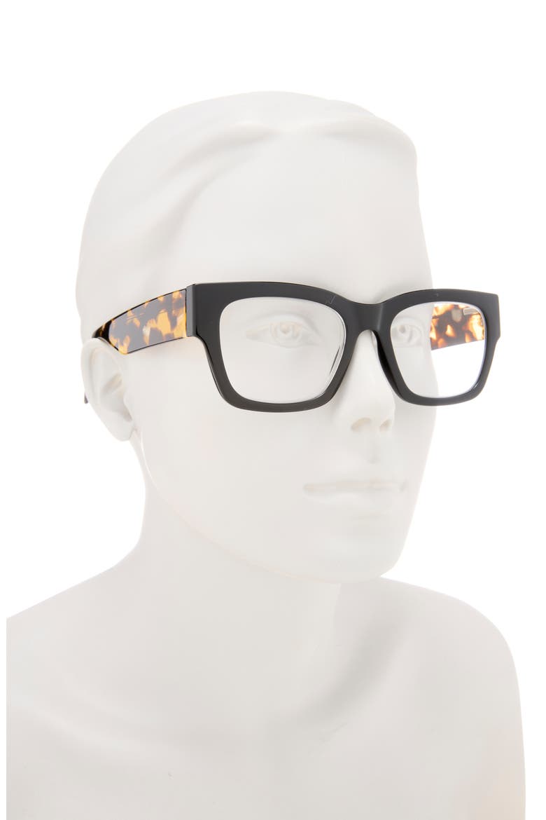 Chunky Fashion Square Reading Glasses, Alternate, color, BLACK