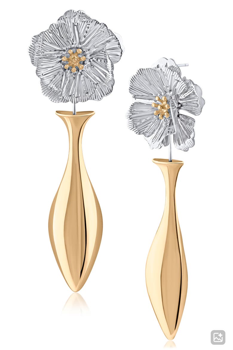 Floral Drop Earrings (Nordstrom Exclusive), Main, color, GOLD/ SILVER