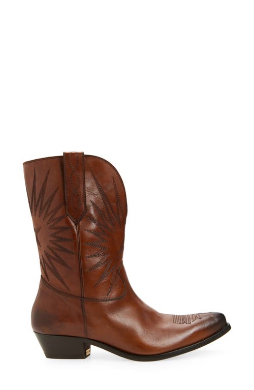 Golden Goose Pointed Toe Stacked Heel Ankle Boots In Brown