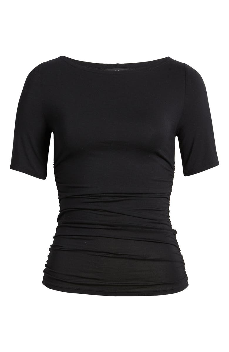 rag & bone Luca Shirred T-Shirt, Alternate, color, Black