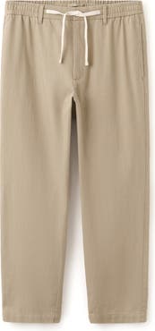 MANGO Relaxed Fit Cotton & Linen Pants