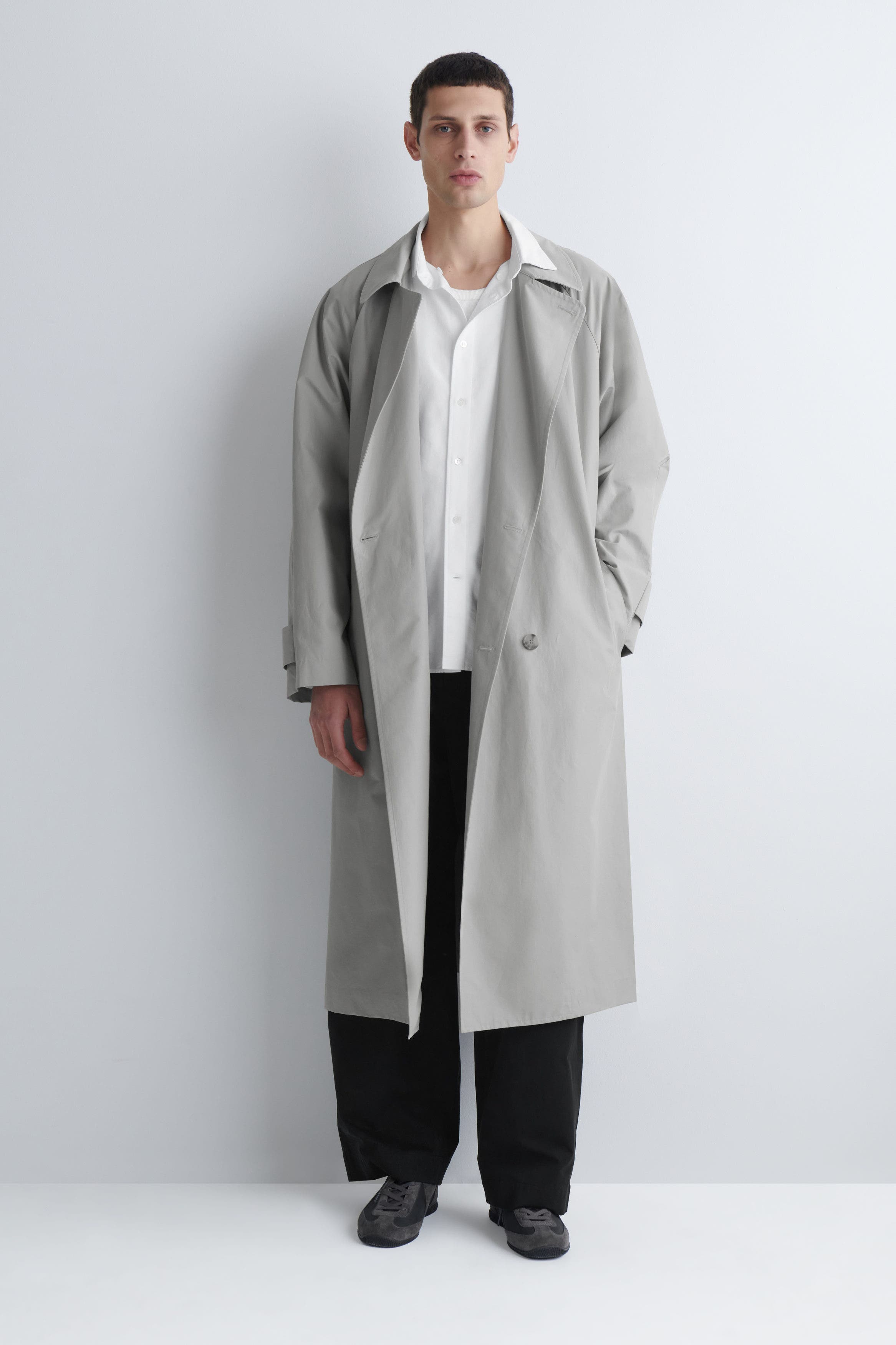 COS Nubuck And Suede Sneakers, Main, color, Gray