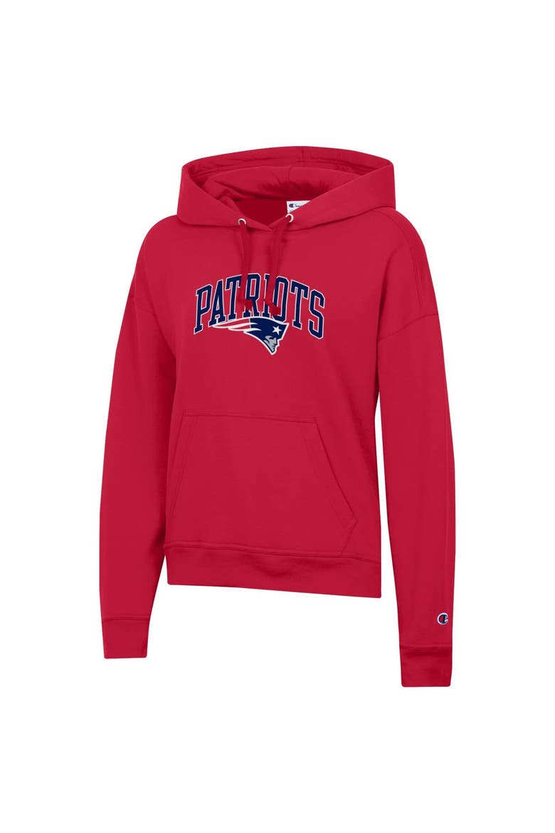 Women's Champion  Red New England Patriots Powerblend Hoodie, Alternate, color, Red