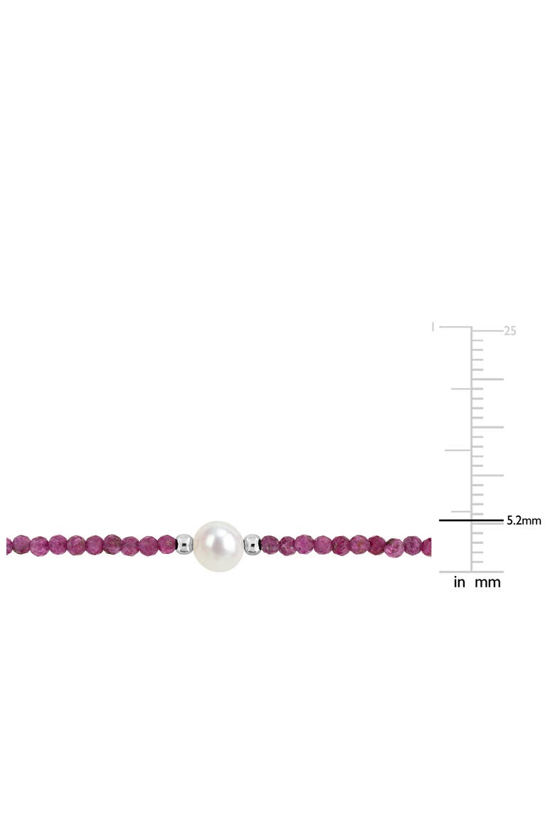 Cultured Freshwater Pearl & Ruby Beaded Bracelet, Alternate, color, PINK