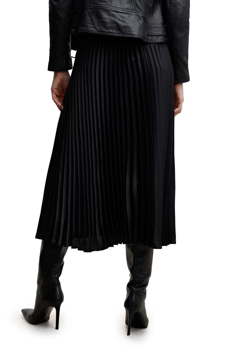 MANGO Pleated Satin Skirt, Alternate, color, 