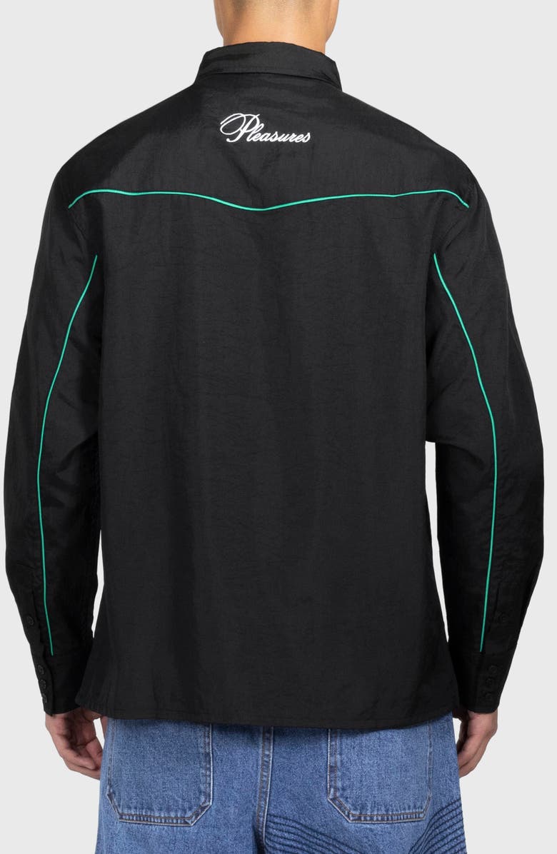 PLEASURES Nylon Wester Snap-Up Shirt, Alternate, color, Black
