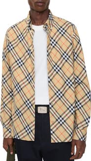 Burberry Relaxed Fit Check Cotton Flannel Shirt