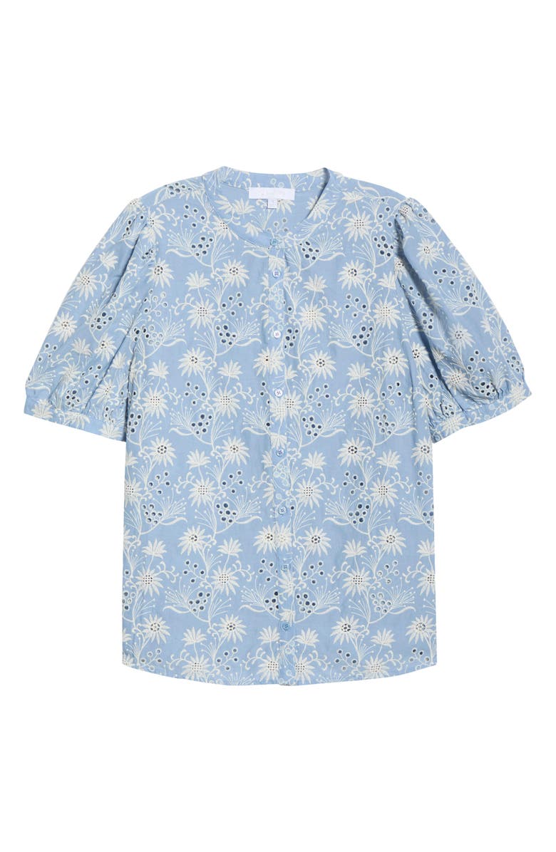 SUGARLIPS Moonflower Eyelet Embroidery Woven Shirt, Alternate, color, Light-Blue
