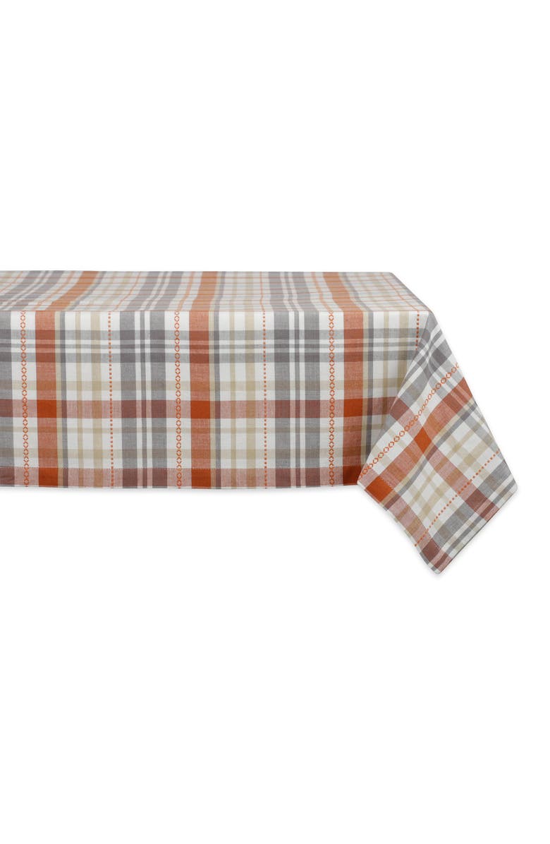 Design Imports Autumn Afternoon Plaid Cotton Tablecloth, Alternate, color, Autumn Afternoon Plaid