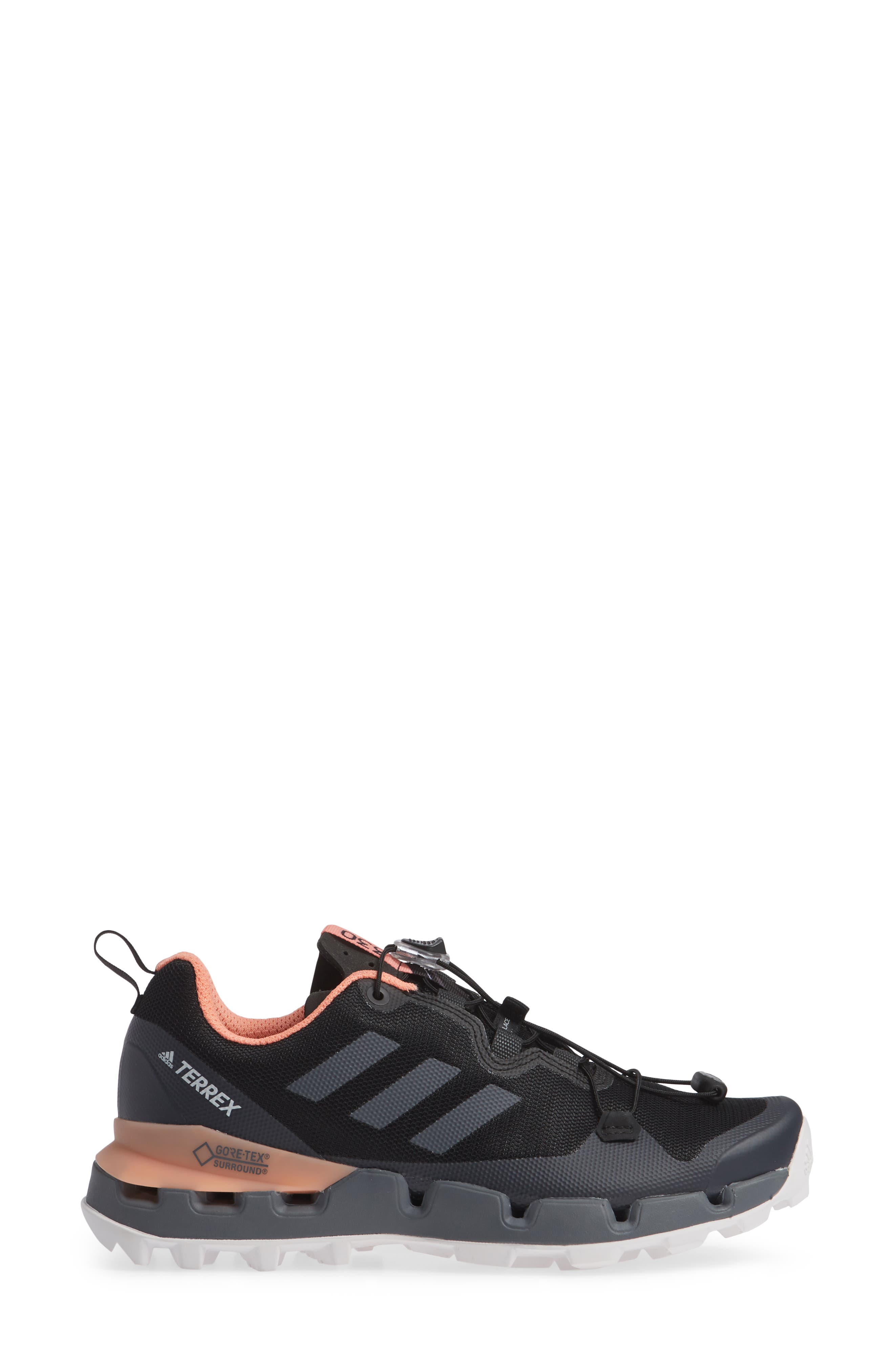 Terrex Fast GTX® Surround Hiking Shoe, Alternate, color, BLACK/ GREY FIVE/ CHALK CORAL