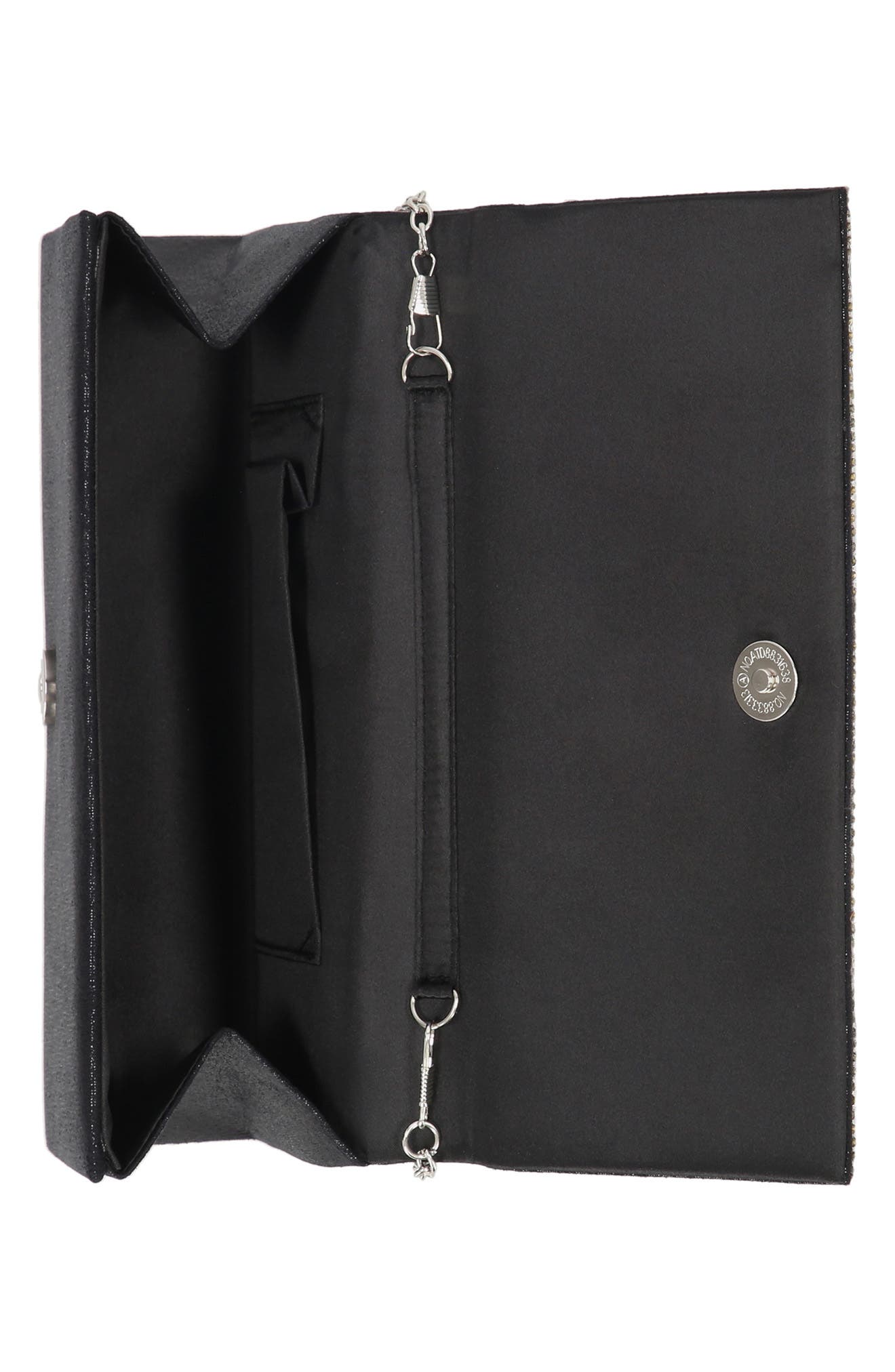 Jessica McClintock Corbin Microstone Top Handle Clutch, Alternate, color, Black Multi