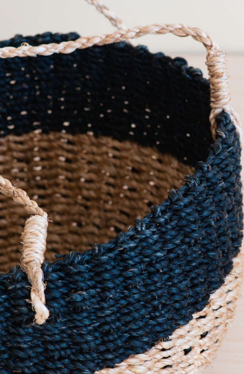 LIKHA Round Hanging Basket, Alternate, color, Natural + Black