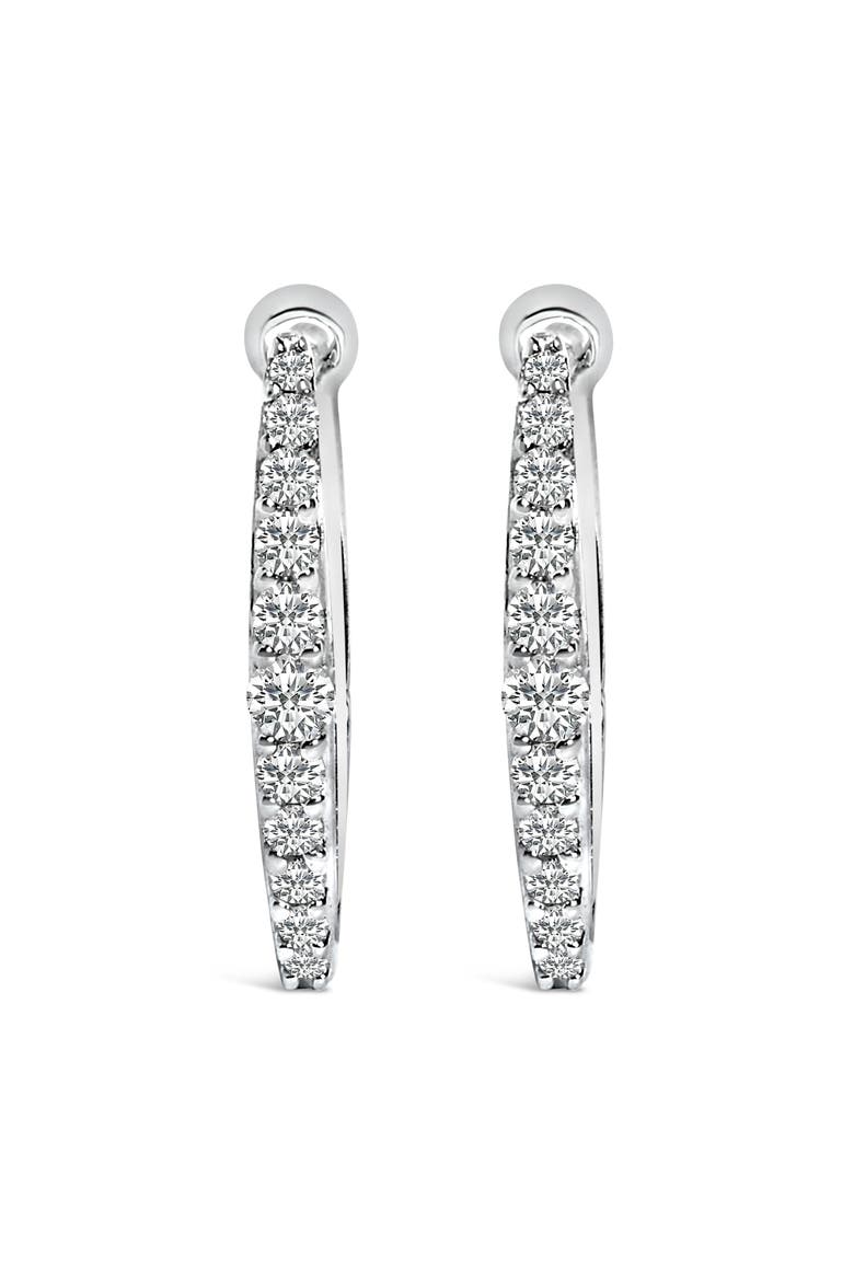 10K Gold 1/4 Cttw Lab Grown Diamond Heart Shaped Huggy Hoop Earrings, Main, color, White
