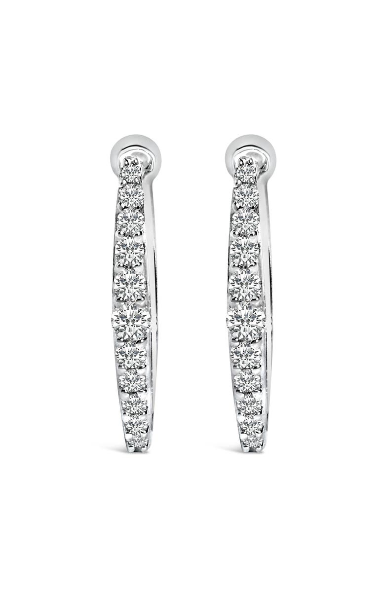 Haus of Brilliance 10K Gold 1/4 Cttw Lab Grown Diamond Heart Shaped Huggy Hoop Earrings, Main, color, White