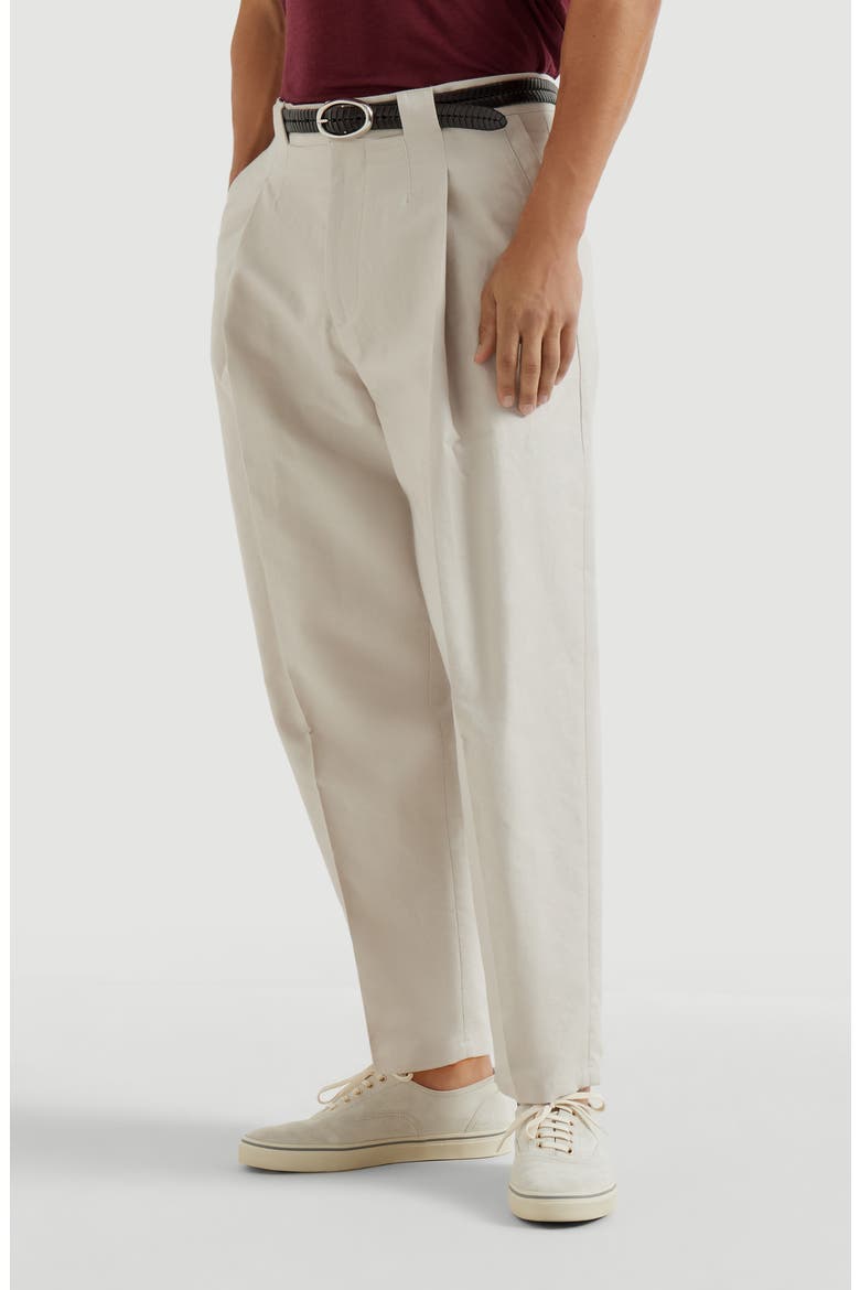 Cotton and linen trousers, Main, color, Yuta