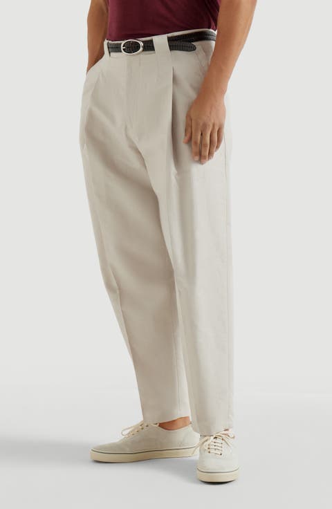 Cotton and linen trousers