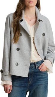 Lauren Ralph Lauren Double Breasted Wool Blend Crop Coat